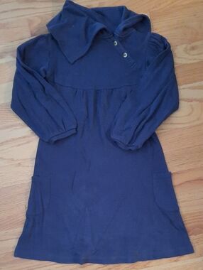 Kate Quinn 7Y Navy Blue Long Sleeve Lounge Dress Organic Cotton 7